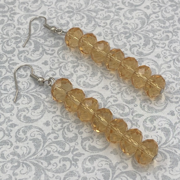 Fashion Jewelry Jewelry - 🍀 Topaz Brown Glass Bead Dangle Earrings Earrings Earrings Earrings Earrings